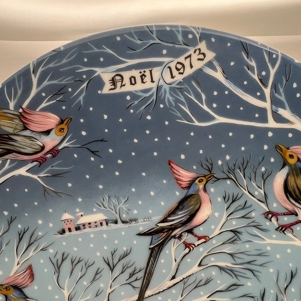 Haviland Limoges 1973 Four Calling Birds #4 Haviland France Plate